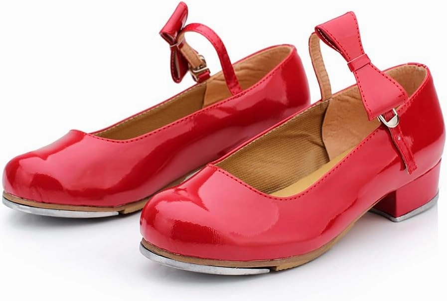 AOQUNFS Beginner Tap Shoe for Girls, Kids Tap Dance Shoes for Toddler, Mary Jane Tap Shoes,FT-031