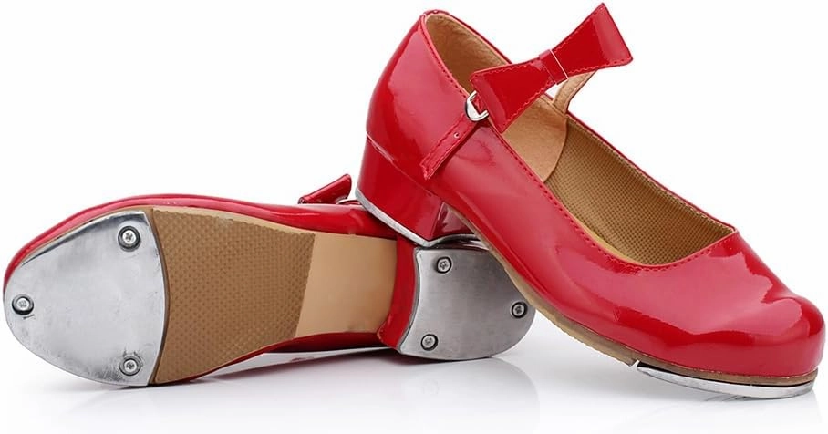 AOQUNFS Beginner Tap Shoe for Girls, Kids Tap Dance Shoes for Toddler, Mary Jane Tap Shoes,FT-031