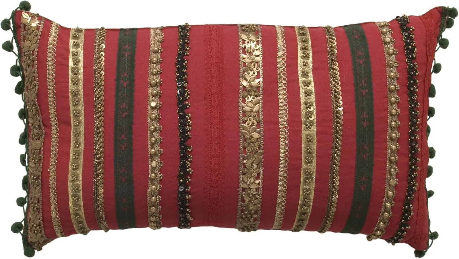 April Cornell 10 by 18-Inch Cushion, Ribbon Red