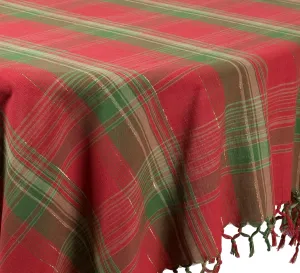 April Cornell 54 by 54-Inch Tablecloth, Joyful Plaid Red