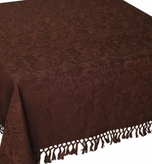 April Cornell 54-Inch by 54-Inch Tablecloth, Song Jacquard Chocolate