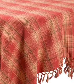 April Cornell 60 by 90-Inch Tablecloth, Tableau Plaid Red