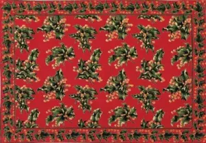 April Cornell Holiday Placemat, Set of 4, Holly Scarlet