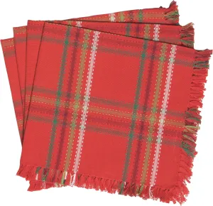 April Cornell Ribbon Plaid Red Napkin, Set of 4
