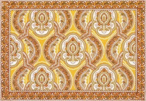 April Cornell Topaz Placemat, Set of 4, French Paisley Gold