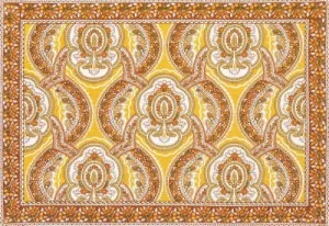 April Cornell Topaz Placemat, Set of 4, French Paisley Gold