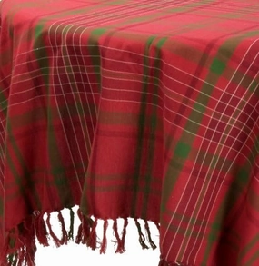 April Cornell 60-Inch by 90-Inch Tablecloth, Jolly Plaid Red