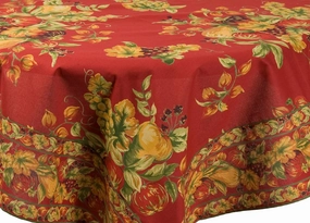 April Cornell 72 by 108-Inch Tablecloth, Tableau Red