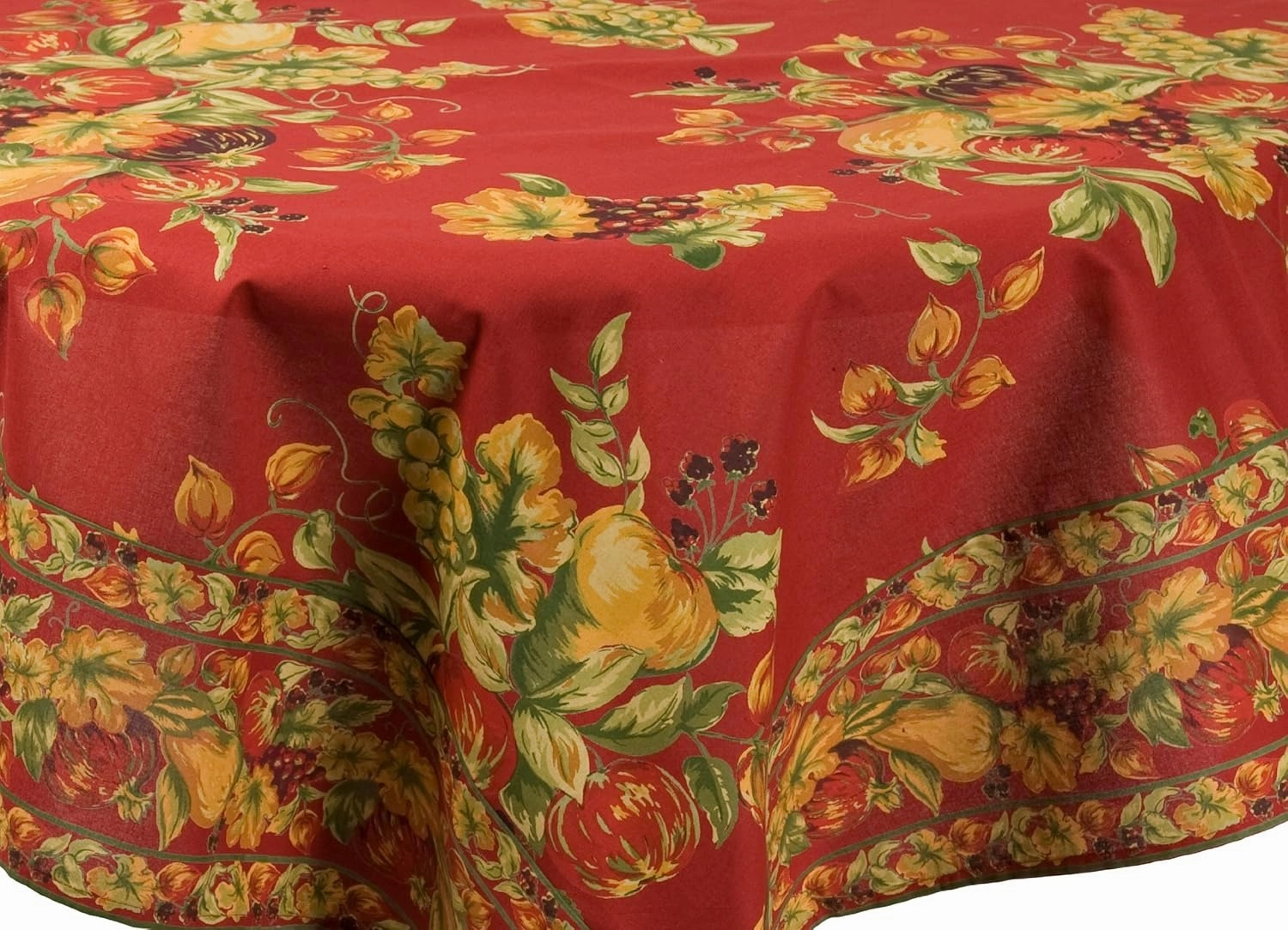 April Cornell 72 by 108-Inch Tablecloth, Tableau Red