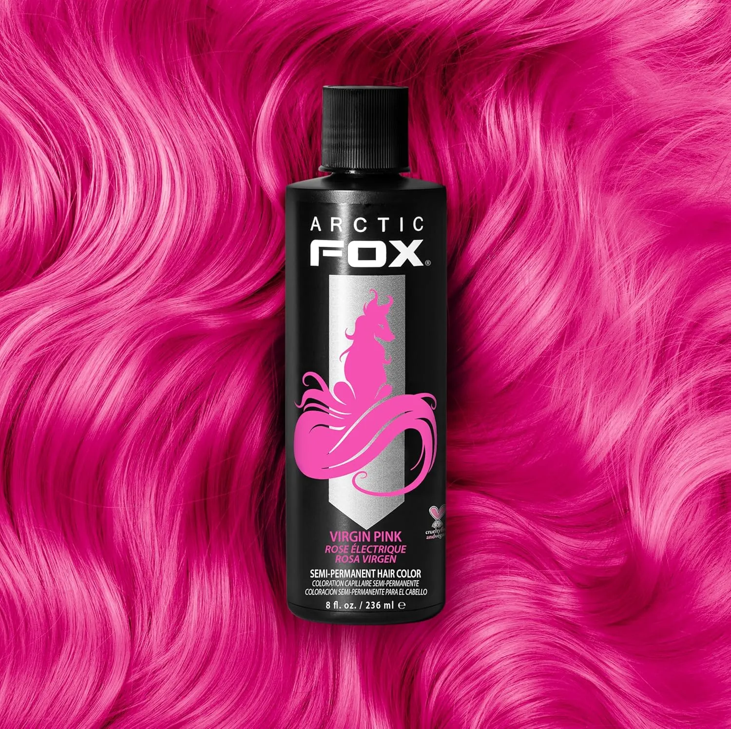 ARCTIC FOX Vegan and Cruelty-Free Semi-Permanent Hair Color Dye (8 Fl Oz, VIRGIN PINK)