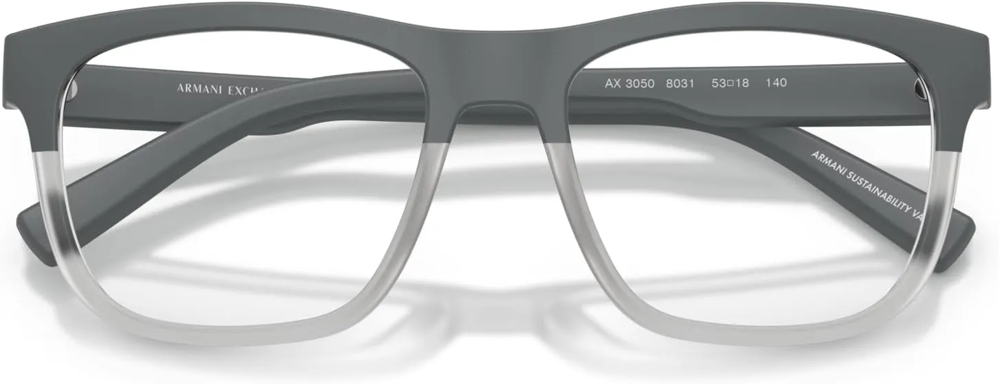 Armani Exchange Men's Ax3050 Square Prescription Eyeglass Frames