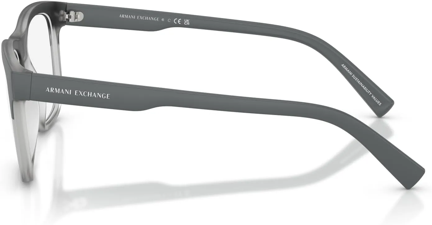 Armani Exchange Men's Ax3050 Square Prescription Eyeglass Frames