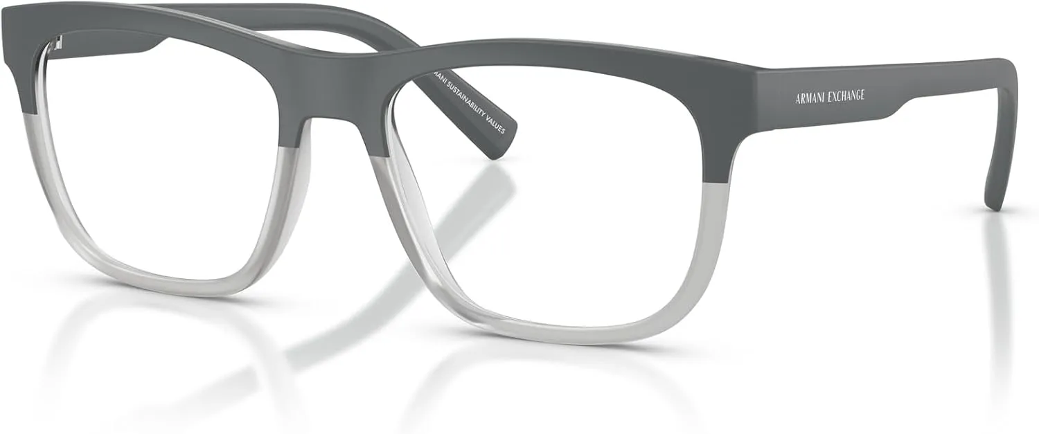 Armani Exchange Men's Ax3050 Square Prescription Eyeglass Frames