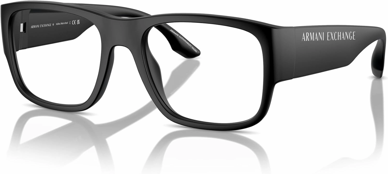 Armani Exchange Men's Ax3112u Universal Fit Square Prescription Eyewear Frames