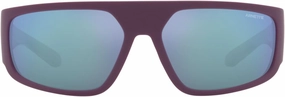 Arnette Men's AN4304 Heist 3.0 Rectangular Sunglasses, Matte Purple/Light Grey Mirrored Blue, 63 mm