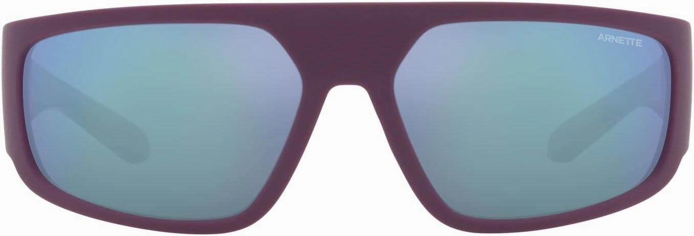 Arnette Men's AN4304 Heist 3.0 Rectangular Sunglasses, Matte Purple/Light Grey Mirrored Blue, 63 mm