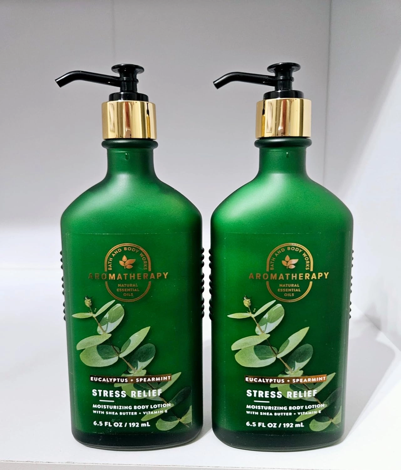 Aromatherapy Stress Relief Body Lotion, Eucalyptus   Spearmint with Shea Butter, 6.5 Fl Oz, Set of 2