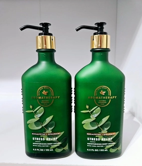 Aromatherapy Stress Relief Body Lotion, Eucalyptus   Spearmint with Shea Butter, 6.5 Fl Oz, Set of 2