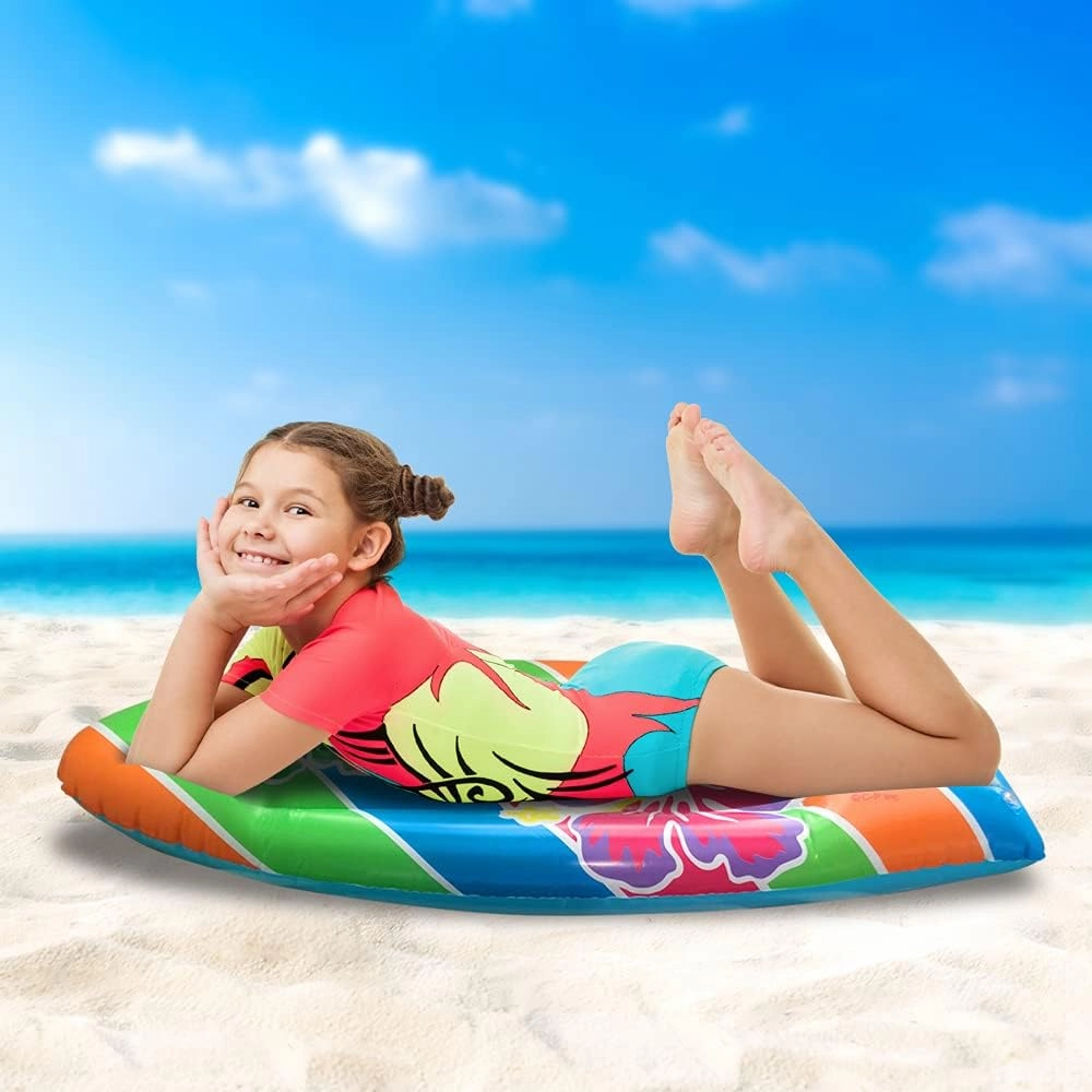 ArtCreativity Luau Surfboard Inflate, Inflatable Surfboard for Beach, Tropical and Luau Party Decorations, Inflatable Pool Toy for Kids and Adults, Beach Party Inflate
