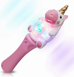 ArtCreativity Unicorn Wand - 9.5 Inch Light Up Spinning Wand with LEDs - Fun Pretend Play Prop for Kids - Unicorn Light Up Spinner - Best Birthday Gift for Girls and Boys - Batteries Included