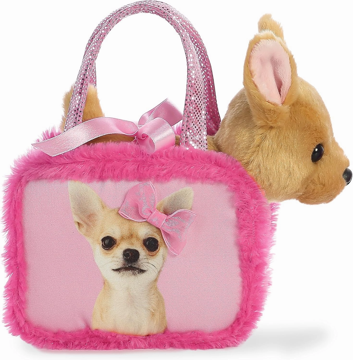 Aurora® Fashionable Fancy Pals™ Pretty in Pink Stuffed Animal - On-The-go Companions - Stylish Accessories - Multicolor 7 Inches