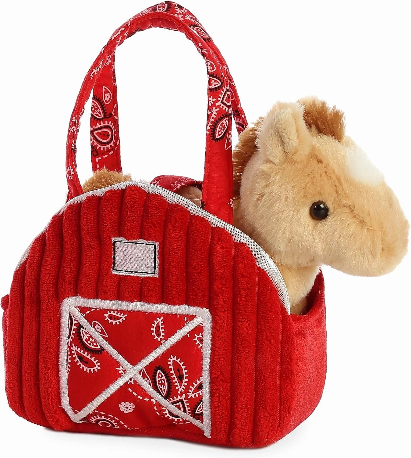 Aurora® Fashionable Fancy Pals™ Red Barn Horse Stuffed Animal - On-The-go Companions - Stylish Accessories - Red 7 Inches