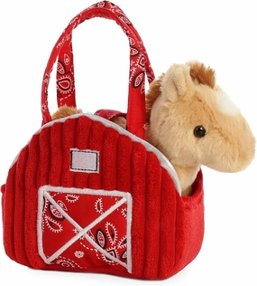 Aurora® Fashionable Fancy Pals™ Red Barn Horse Stuffed Animal - On-The-go Companions - Stylish Accessories - Red 7 Inches