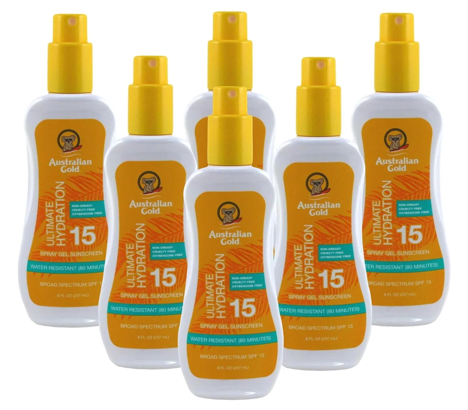 Australian Gold SPF 15 Sunscreen Spray Gel, 8 Fluid Ounce
