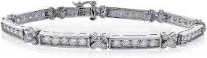 Avital & Co. 5.25 Carat Diamond Fancy Shaped Link Bracelet 14K White Gold