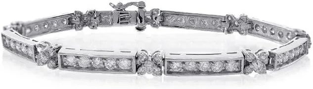 Avital & Co. 5.25 Carat Diamond Fancy Shaped Link Bracelet 14K White Gold