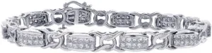 Avital & Co. 6.00 Carat Diamond Fancy Shaped Link 14K White Gold Bracelet