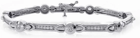 Avital & Co. 1.00 Carat Diamond Fancy Shaped Link Bracelet 14K White Gold