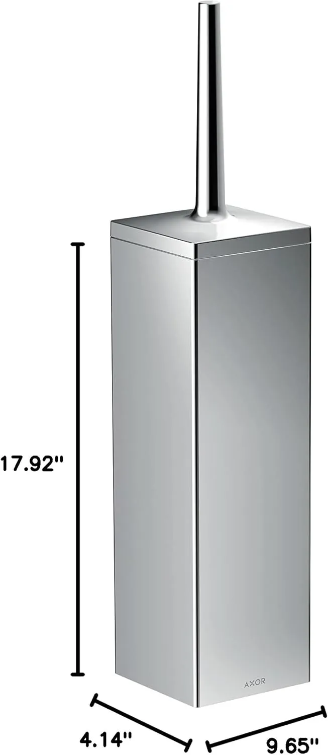AXOR Universal Rectangular Toilet Brush Holder, Wall-Mounted in Chrome, 42655000