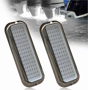 B5 Underwater Boat Lights, White 2x3000LM DC10-30V IP68, 316L Shell & Clear Lens, Marine Waterproof Lights for Yacht Boat Transom Pontoon Exterior Interior Deck Stern RV Fishing (B5-3)