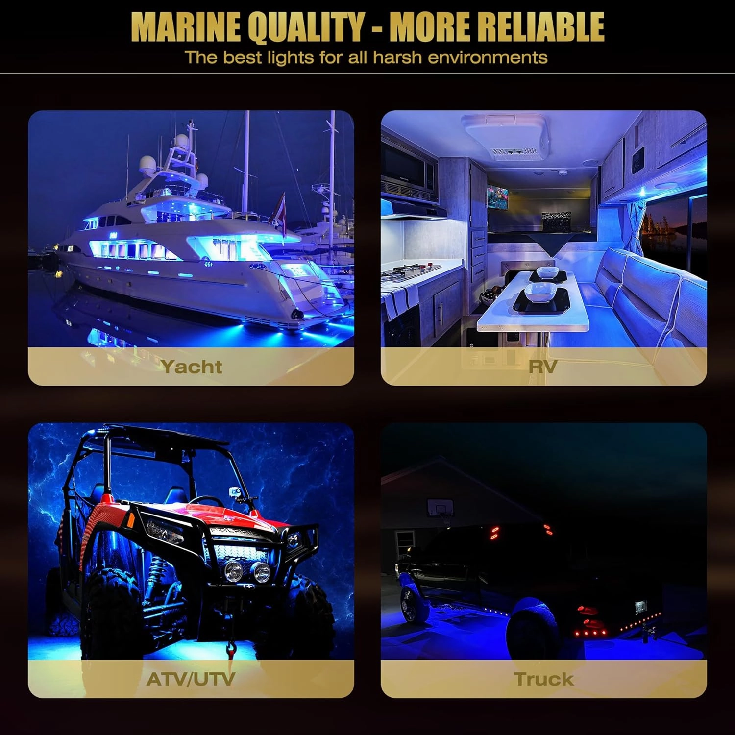 B5 Underwater Boat Lights, White 2x3000LM DC10-30V IP68, 316L Shell & Clear Lens, Marine Waterproof Lights for Yacht Boat Transom Pontoon Exterior Interior Deck Stern RV Fishing (B5-3)