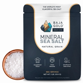 Baja Gold Mineral Sea Salt - Organic Natural Grain Salt for Cooking & Baking | Authentic Baja Salt | Ideal for All Culinary Creations | 1 lb. Resealable Bag, 300  Servings