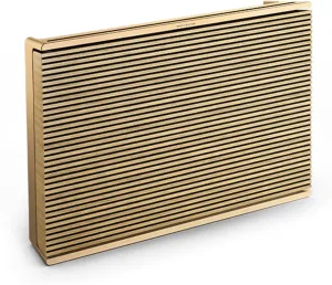 Bang & Olufsen Beosound Level Portable Wi-Fi Multiroom Speaker, Gold Tone/Light Oak