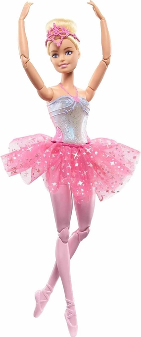 Barbie Dreamtopia Doll, Twinkle Lights Posable Ballerina with 5 Light-Up Shows, Sparkly Pink Tutu, Blonde Hair & Hair Accessory