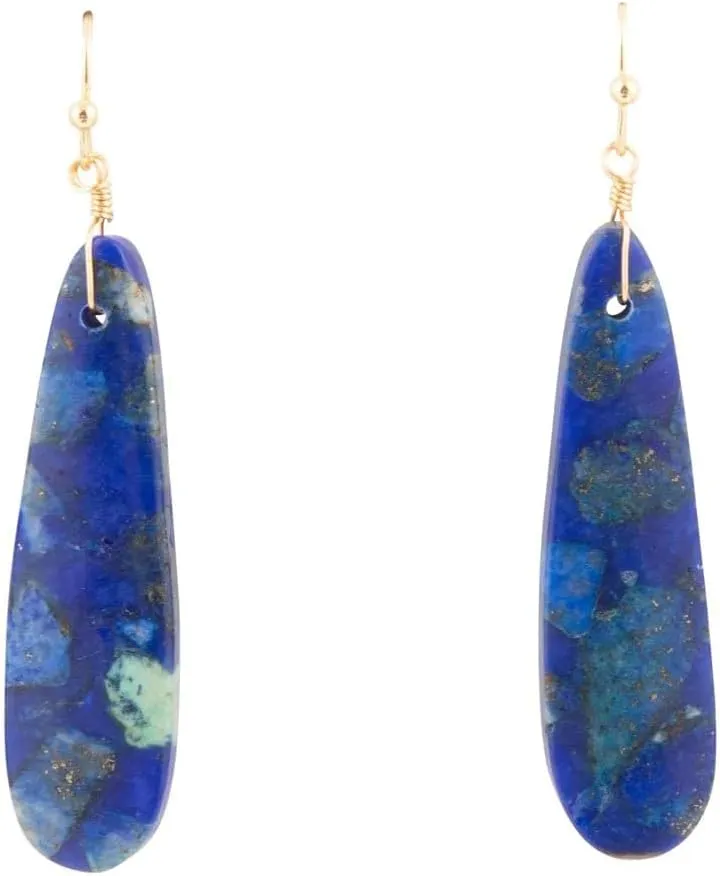 Barse Jewelry Cobalt Blue Lapis Long Earrings