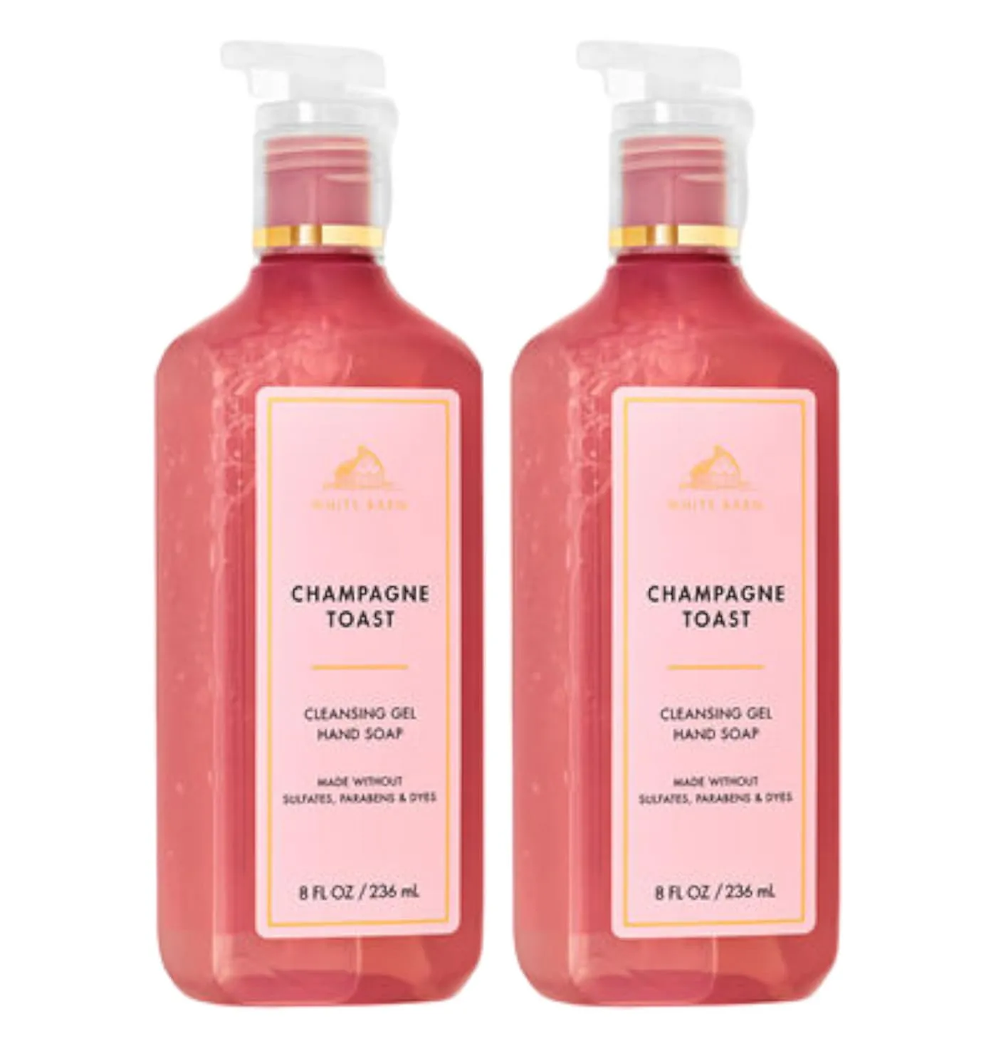 Bath and Body Works Cleansing Gel Hand Soap 8 Ounce 2-Pack (Champagne Toast)