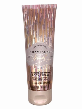 Bath & Body Ultimate Hydration Body Cream with Shea Butter, Full Size, 8 Oz. (Full Size, Champagne Toast)