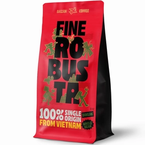 BAZAN COFFEE Fine Robusta Vietnam, Notes of Durian, Honey & Caramel, Organic Whole Bean, Medium Roast, Naturally Fermented 72H Anaerobic, 12oz