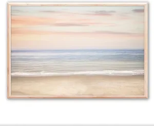 Beach Sunset Canvas Wall Art Colorful Sunset Abstract Painting White Wave Art Abstract Sunset Canvas Blue Beach Prints Orange Sunset Poster Seascape Picture Sunset Artwork For Walls 16x24inch No Frame
