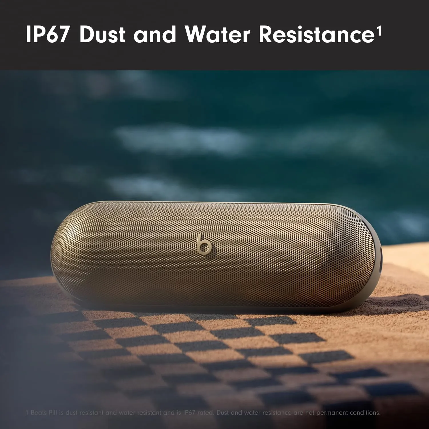 Beats Pill - Portable Bluetooth Speaker- Up to 24H Battery Life, Water Resistant, Bluetooth, Apple & Android Compatible, Seriously Loud Sound for Home, Outdoor and Travel- Champagne Gold