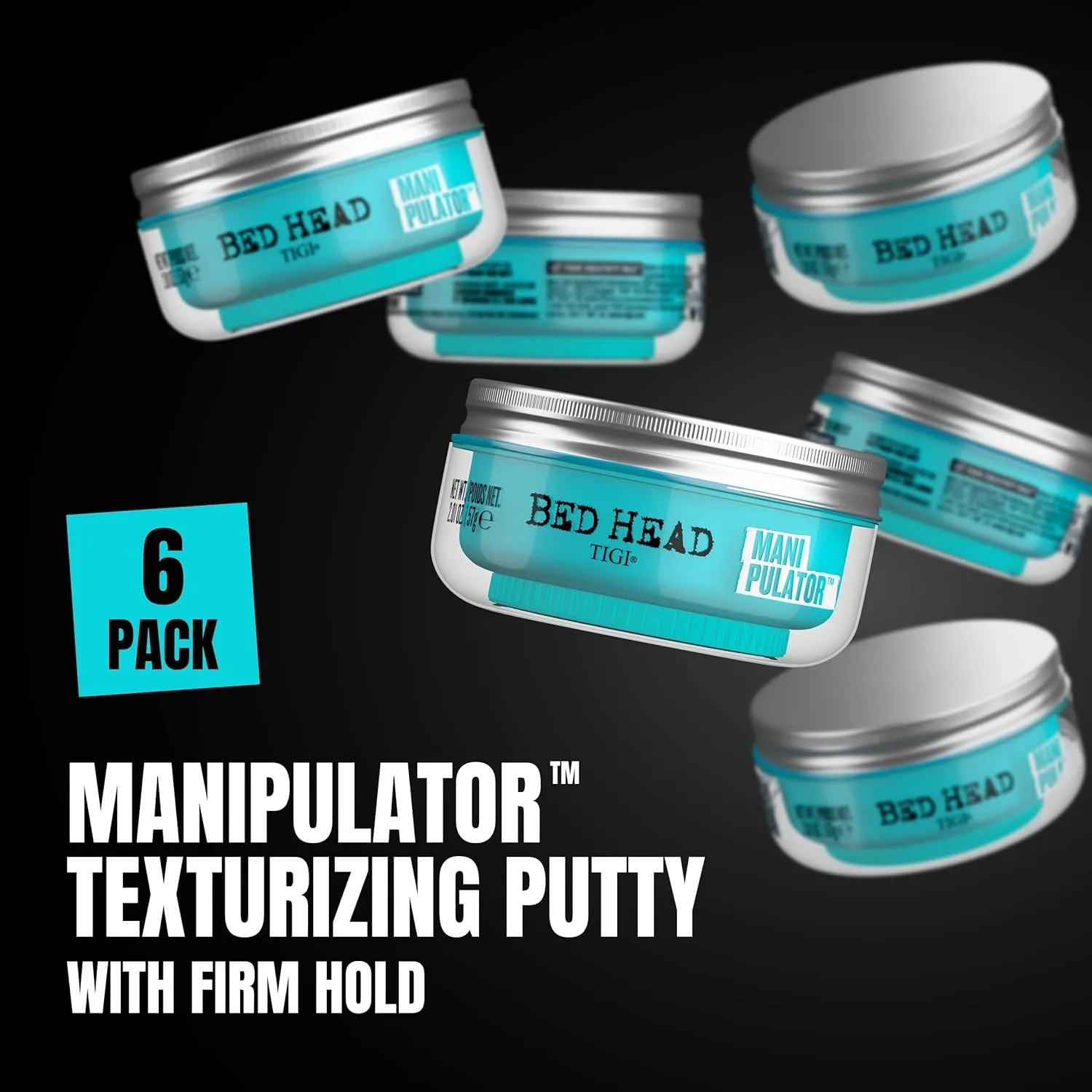Bed Head by TIGI Manipulator Texturizing Putty - Premium Hair Putty for Men & Women - Incredible Texture & Style - For Styling Short to Medium Hair - Finish on Wet or Dry Hair - 2.01 oz (Pack of 6)