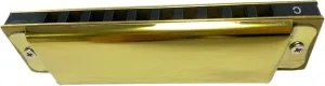 Beginners Adults 10 Hole C Tone Blues Harmonica(GOLD)