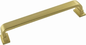 Belwith-Keeler Brighton Collection Pull 6-5/16 Inch (160mm) Center to Center Brushed Golden Brass Finish