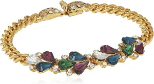 Ben-Amun Jewelry Maharaji Swarovski Crystal Marquise Cut Gold Link Bracelet