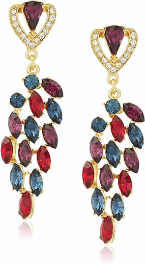 Ben-Amun Jewelry Maharaji Swarovski Crystal Linear Post Drop Earrings