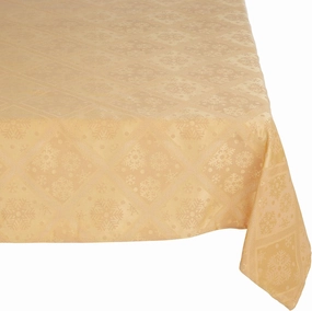 Benson Mills Snowflake Damask Gold Tablecloth, 60-Inch by 104-Inch